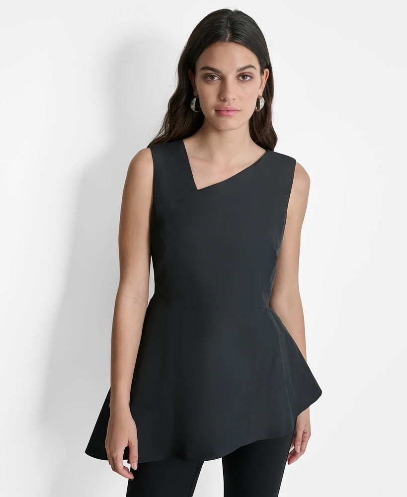 Dkny Women's Asymmetrical Peplum-Hem Sleeveless Top