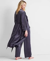 State of Day Women's Belted Shawl-Collar Crepe de Chine Robe