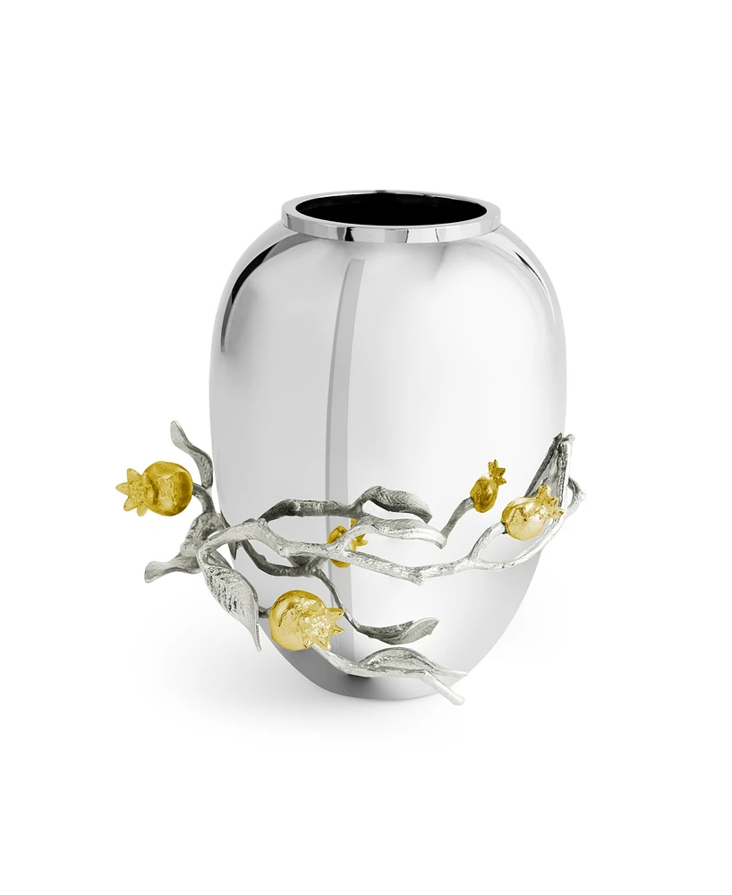 Michael Aram Pomegranate Silver and Gold Vase