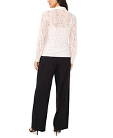 Vince Camuto Women's Lace-Overlay Button-Down Top