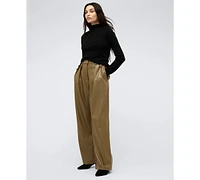 Kenneth Cole Women's High-Rise Wide-Leg Double-Pleated Pants