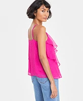 On 34th Women's V-Neck Tiered Chiffon Camisole Top, Created for Macy's