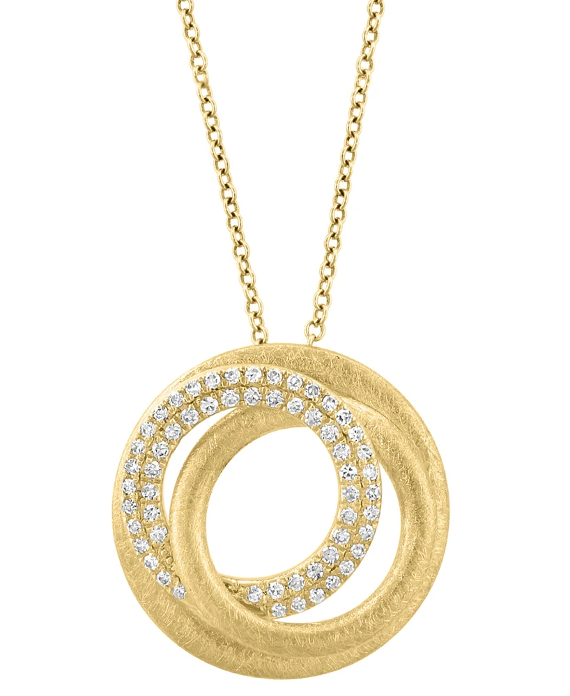 Effy Diamond Interlocking Circle 18" Pendant Necklace (1/4 ct. t.w.) in 14k Gold