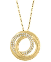 Effy Diamond Interlocking Circle 18" Pendant Necklace (1/4 ct. t.w.) in 14k Gold