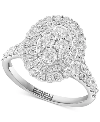 Effy Diamond Oval Halo Cluster Ring (1-1/4 ct. t.w.) in 14k White Gold