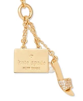 Kate Spade New York Gold-Tone Imitation Pearl, Logo & Shoe Charm Drop Earrings