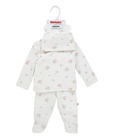 Huggies Baby Girls Printed Top, Pants and Hat 3-Piece Set