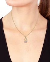 Effy Diamond Interlocking Open Drop Pendant Necklace (1/6 ct. t.w.) in 14k Tricolor Gold