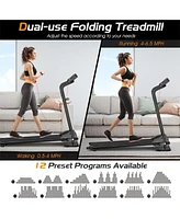 Skonyon 1.0 Hp Electric Mobile Power Foldable Treadmill with Operation Display for Home