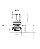 Skonyon 52 Inches Ceiling Fan with Wooden Blades and Remote Control-Silver