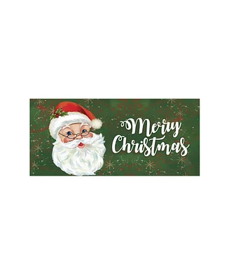 Evergreen Merry Santa Sassafras Indoor Outdoor Switch Doormat 1'10"x10" Multicolored