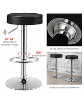Sugift 1 Piece Round Bar Stool Adjustable Swivel Pub Chair