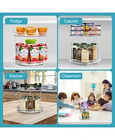 Sorbus 9 Inch 2 Tier Clear Acrylic Lazy Susan - Fridge, Pantry, Cabinet, Table, Bathroom and more