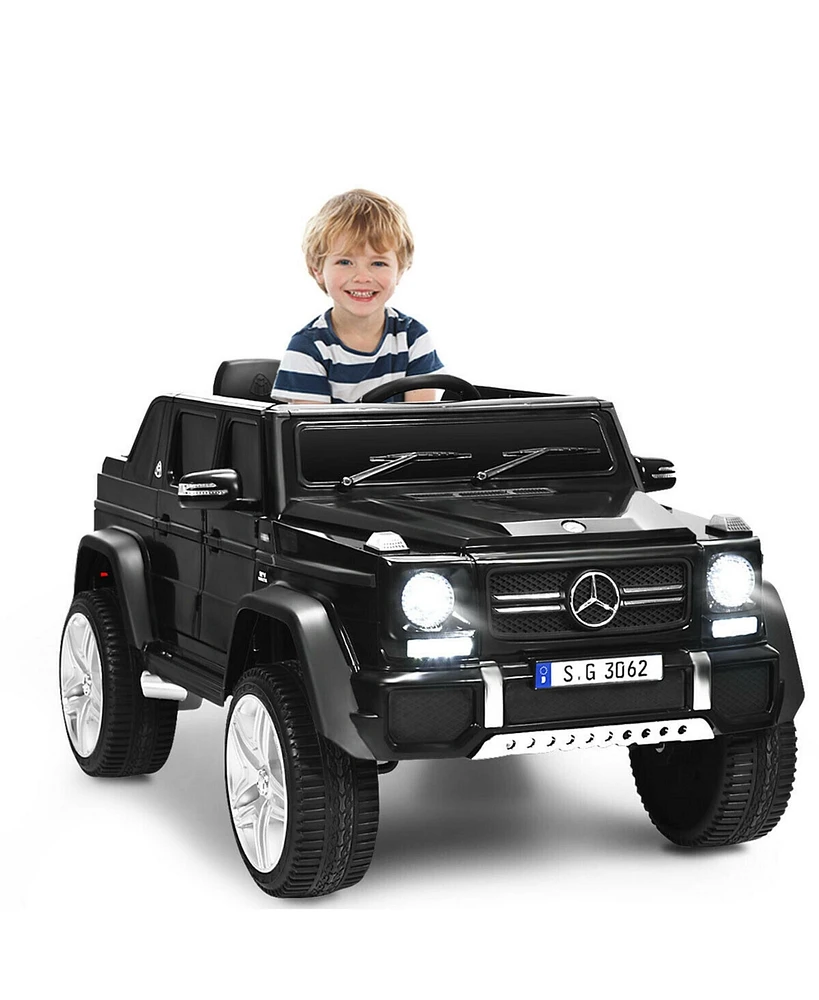 Gymax 12V Licensed Mercedes-Benz Kids Ride On Car Rc Motorized Vehicles w/ Trunk Pink