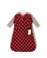 Hudson Baby Girls Thermal Long Sleeve Sleeping Bag 2pk, Buffalo Plaid Leopard, 12-18 Months