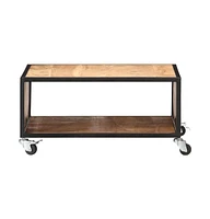 vidaXL Coffee Table 27.5"x27.5"x12.5" Solid Acacia Wood