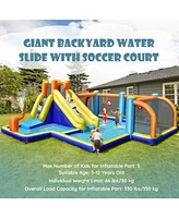Inolait Giant Soccer Themed Inflatable Water Slide Bouncer with Splash Pool without Blower