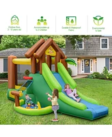 Costway Kids Inflatable Jungle Bounce House Dual Slide Jumping Castle Bouncer