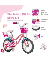 Kids Bicycle with Training Wheels and Basket for Boys and Girls Age 3-9 Years