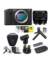 Sony Alpha Zv-E1 Mirrorless Camera with 50mm Lens, Grip, and Mic (Black) Kit