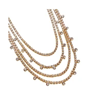 Sohi Women's Rhinestone Bling Multi-Strand Necklace