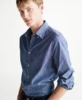 Tommy Hilfiger Men's Regular-Fit Chambray Button-Up Shirt