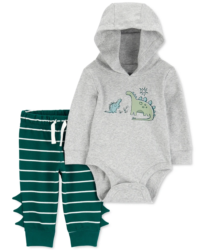 Carter's Baby Boys Dinosaur Hooded Bodysuit & Pants, 2-Piece Set