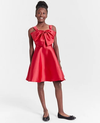 Rare Editions Big Girls Asymmetrical Bow Party Dress