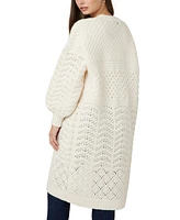 Guess Women's Valeria Mixed-Stitch Long Cardigan