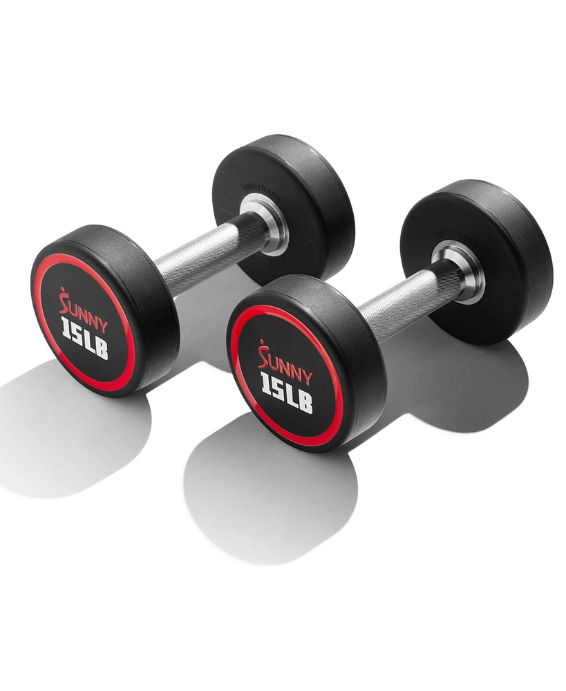 Sunny Health & Fitness Signature Style Polyurethane Round Dumbbells