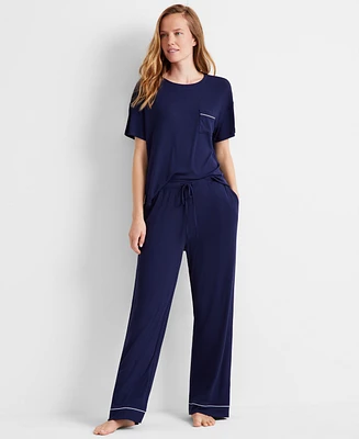 State of Day Ribbed-Knit Pajama Set Xs-3X, Created for Macy's