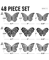 Removable Diy Butterfly 3D Wall Decor - 48pcs with 3 Different Sizes