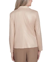 Alfred Dunner Petite Shimmer Faux-Leather Jacket