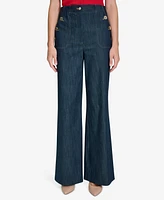 Tommy Hilfiger Women's Wide-Leg Denim Sailor Pants