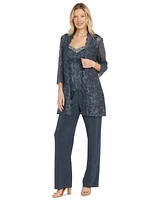 R & M Richards Petite Embellished Jacket, Sleeveless Top Pants Set