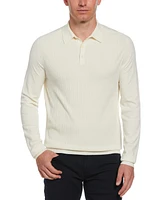 Perry Ellis Men's Regular-Fit Stretch Abstract Textured Long-Sleeve Polo Shirt