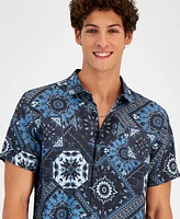 Guess Men's Printed Short-Sleeve Shirt