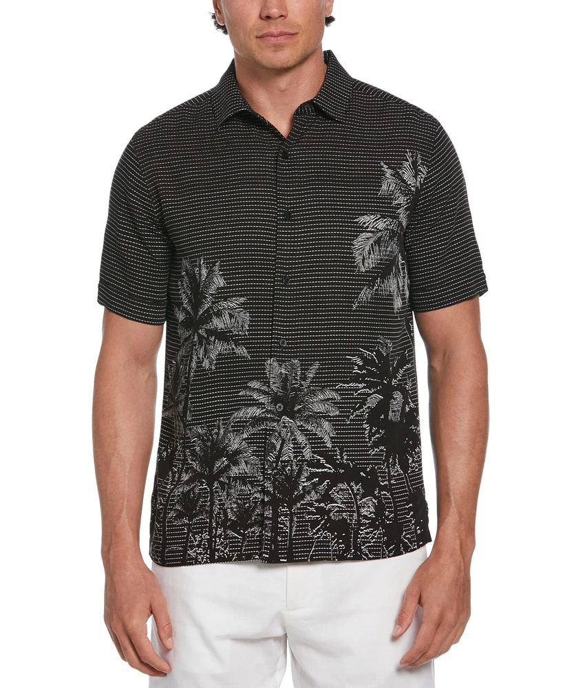 Cubavera Men's Short Sleeve Button-Front Palm Tree Shirt