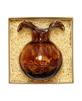 Vietri Hibiscus Glass Tortoiseshell Bud Vase