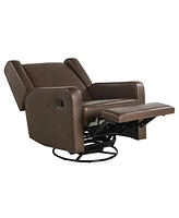 Relax A Lounger 31.8"W Leather Ellicott Swivel Rocker Recliner