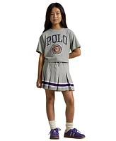 Polo Ralph Lauren Big Girls Striped Pleated Cotton Jersey Skort