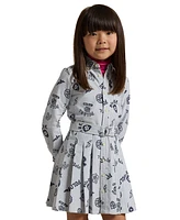 Polo Ralph Lauren Toddler and Little Girls Pleated Graphic Cotton Oxford Shirtdress