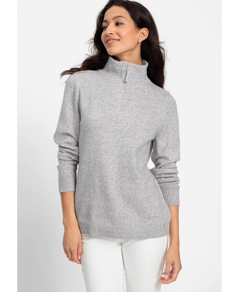 Olsen Women's Long Sleeve Quarter Zip Sweater