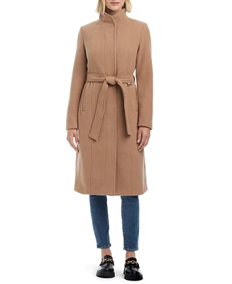 Vince Camuto Women's Single-Breasted Fitted Melton Wool Blend Coat