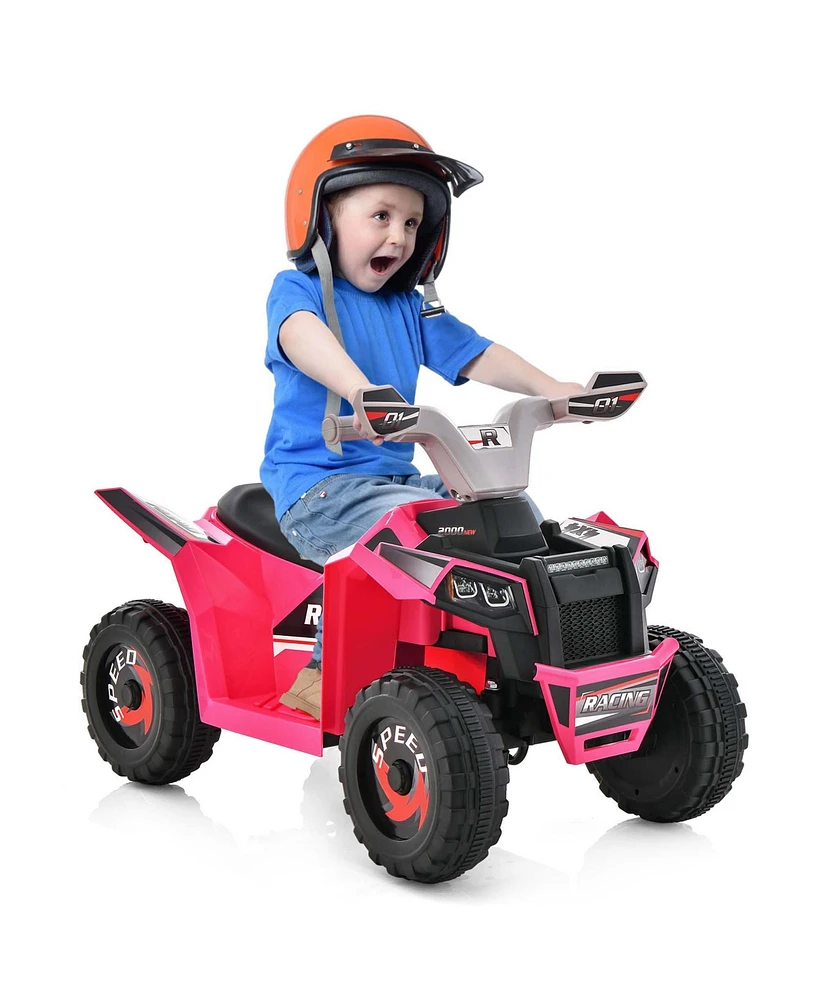 Costway Kids Ride on Atv 4 Wheeler Quad Toy Car 6V Battery Powered Motorized