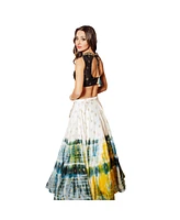 Raas Women's Tie-Dye Lehenga with Zardosi and Bead Embellished Blouse Banarasi Dupatta