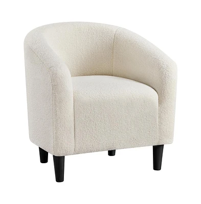 Yaheetech Boucle Club Chair Accent Barrel Arm