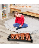 Sugift 25 Notes Xylophone Wooden Percussion Educational Instrument with 2 Mallets
