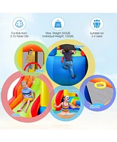 Inflatable Water Slide Bounce House with Pool and Cannon Without Blower