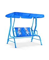 Sugift Outdoor Kids Patio Swing Bench with Canopy 2 Seats